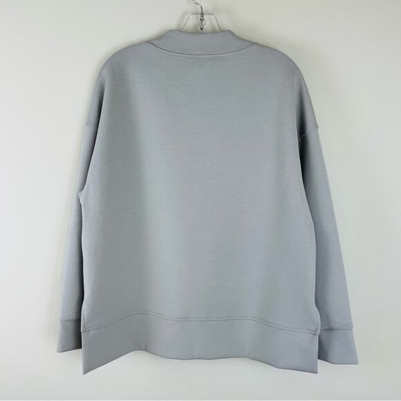 Banana Republic grey boxy mock neck stretchy pullover top medium - Picture 5 of 7